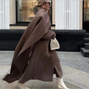 2PC House of Harlow 1960- 53% Wool double breasted trench coat and scarf.Size M